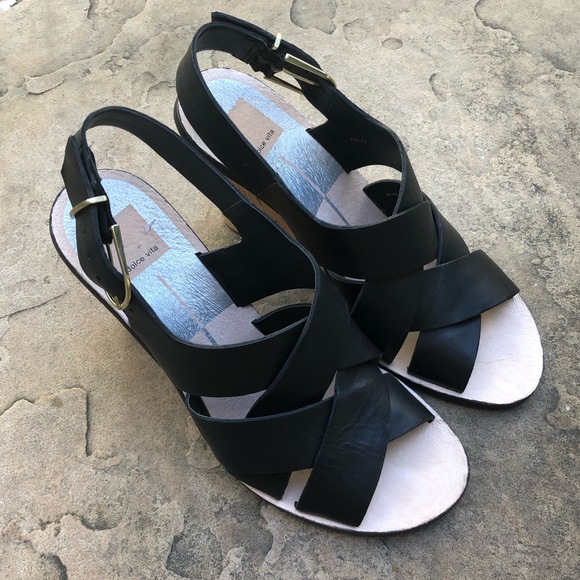 Dolce Vita Remie Black Strappy Wedge - Size 9.5 - Picture 2 of 8